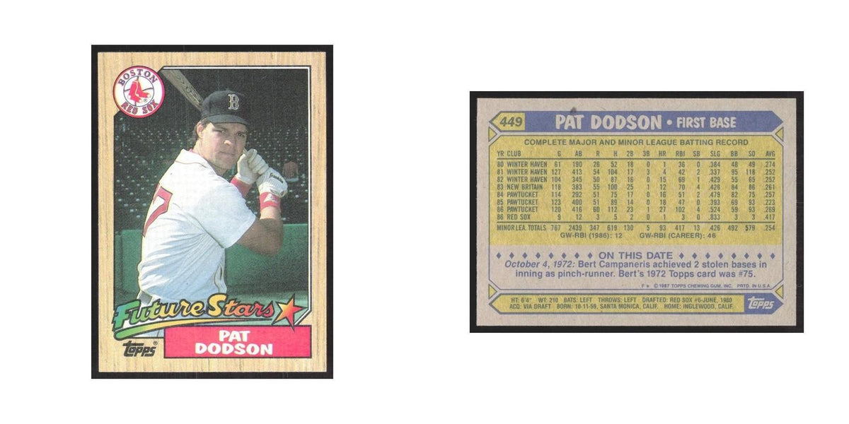 1987 Topps Pat Dodson Red Sox #449
