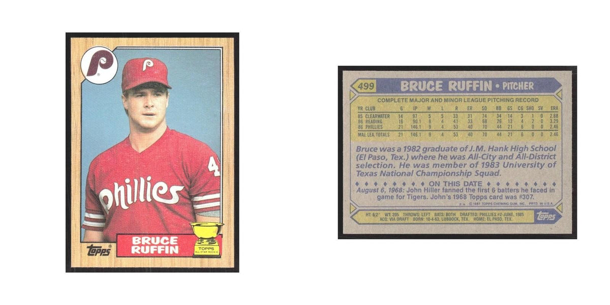 1987 Topps Bruce Ruffin Phillies #499