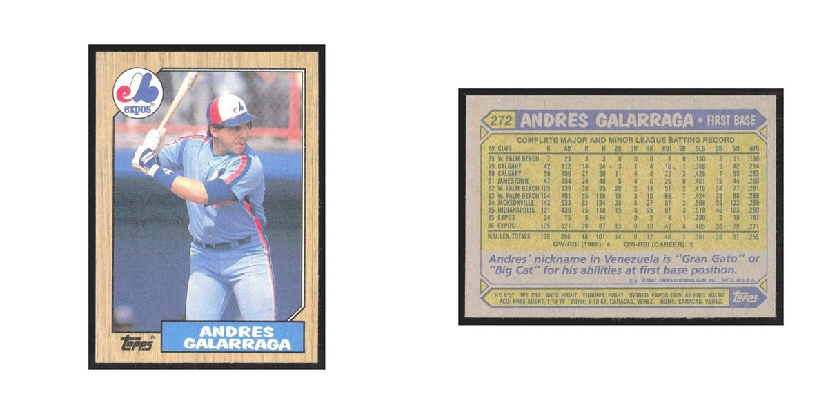 1987 Topps Andres Galarraga Montreal Expos #272