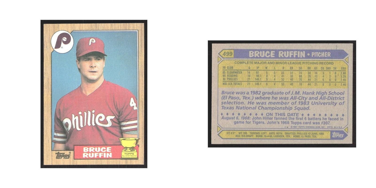 1987 Topps Bruce Ruffin Phillies #499