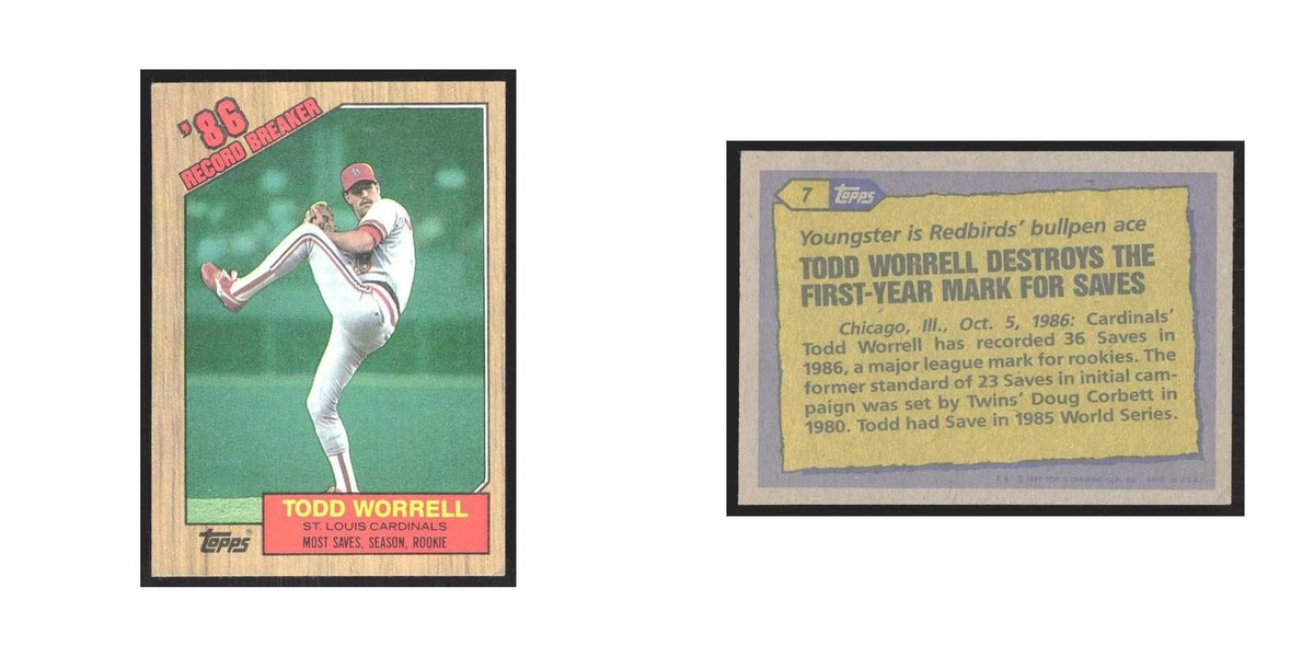 1987 Topps Todd Worrell Cardinals #7