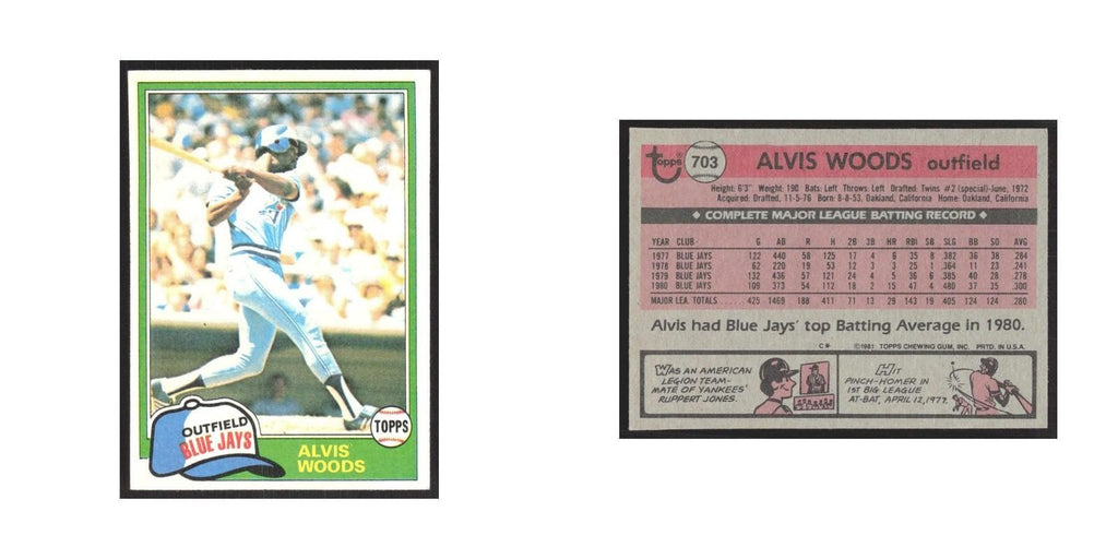 1981 Topps Alvis Woods Blue Jays #703