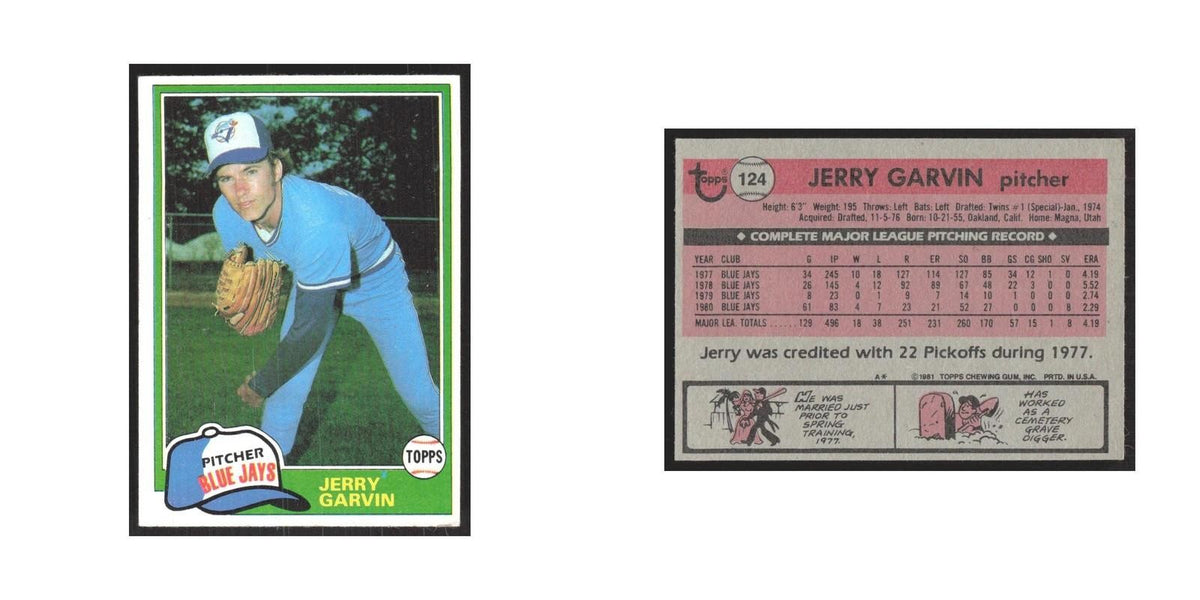 1981 Topps Jerry Garvin Blue Jays #124