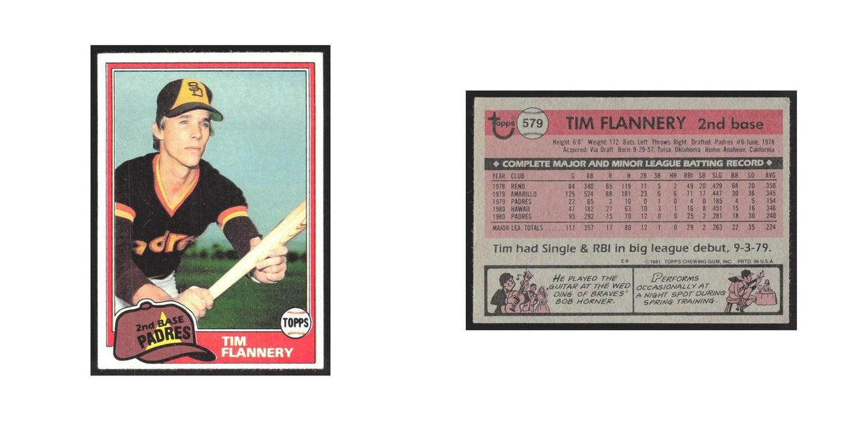 1981 Topps Tim Flannery Padres #579