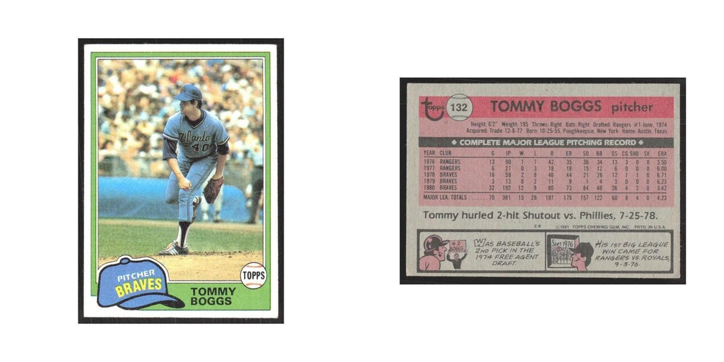 1981 Topps Tommy Boggs Braves #132
