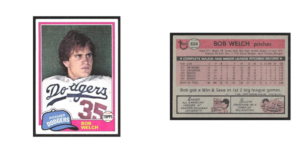 1981 Topps Bob Welch Dodgers #624