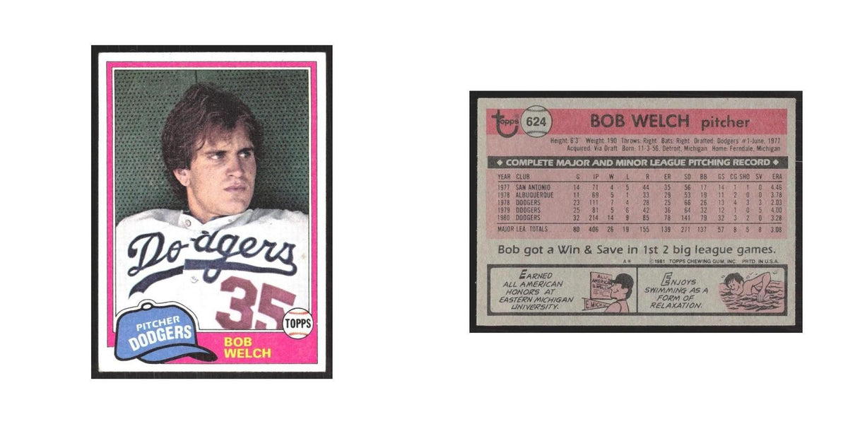 1981 Topps Bob Welch Dodgers #624