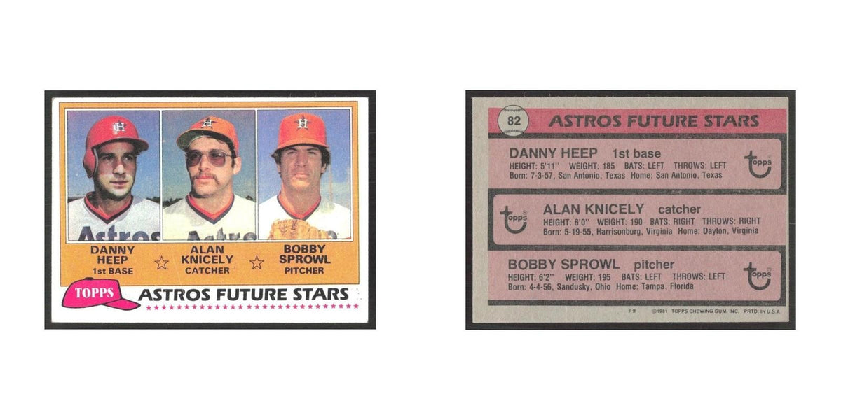 1981 Topps Danny Heep/Alan Knicely/Bobby Sprowl Astros #82