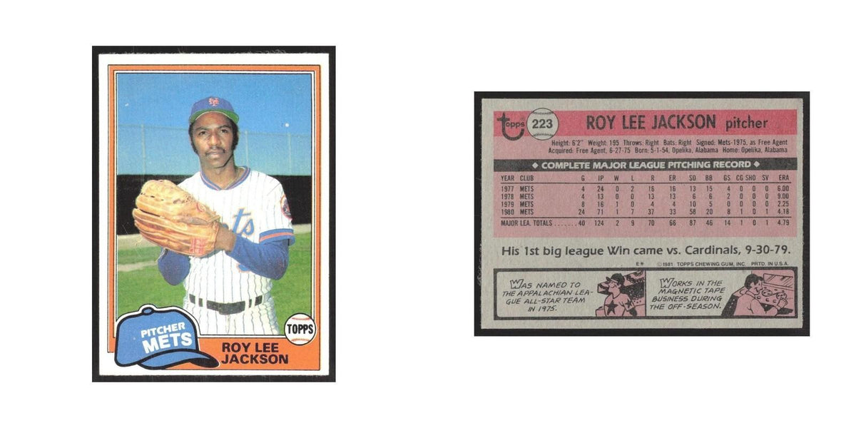 1981 Topps Roy Lee Jackson Mets #223