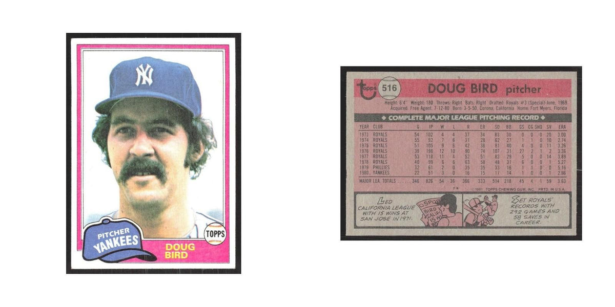 1981 Topps Doug Bird Yankees #516