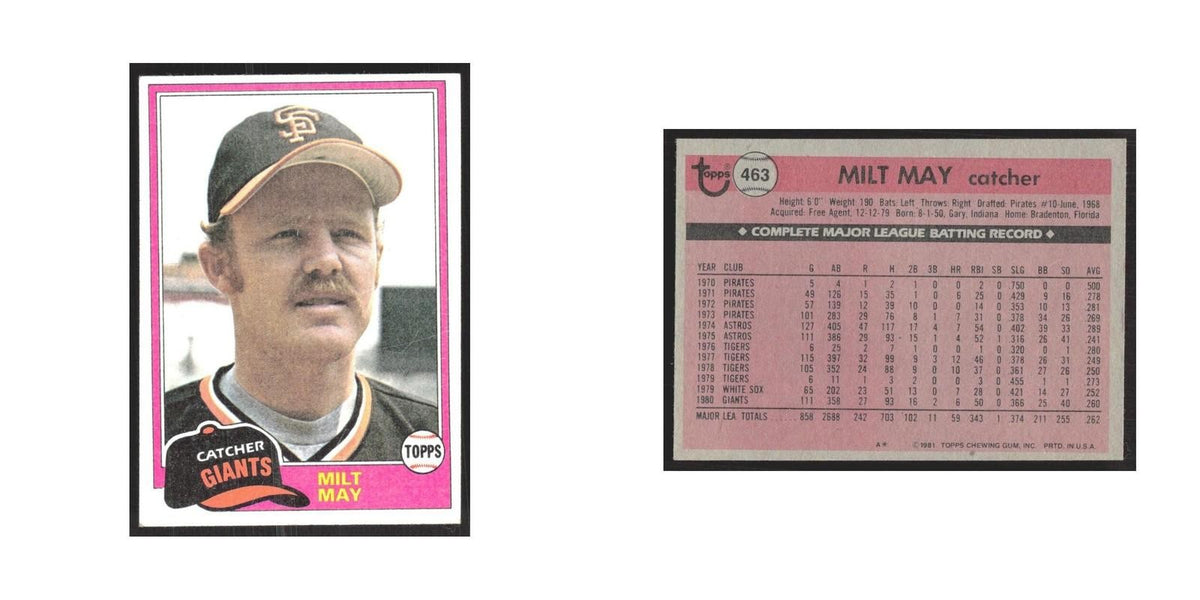 1981 Topps Milt May Giants #463