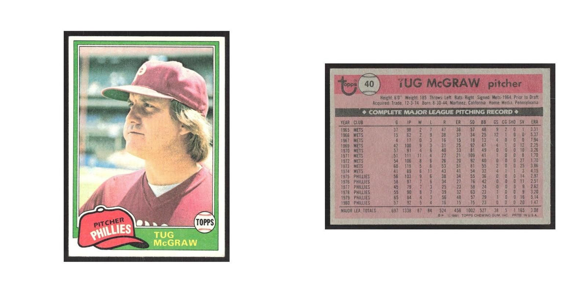 1981 Topps Tug McGraw Phillies #40