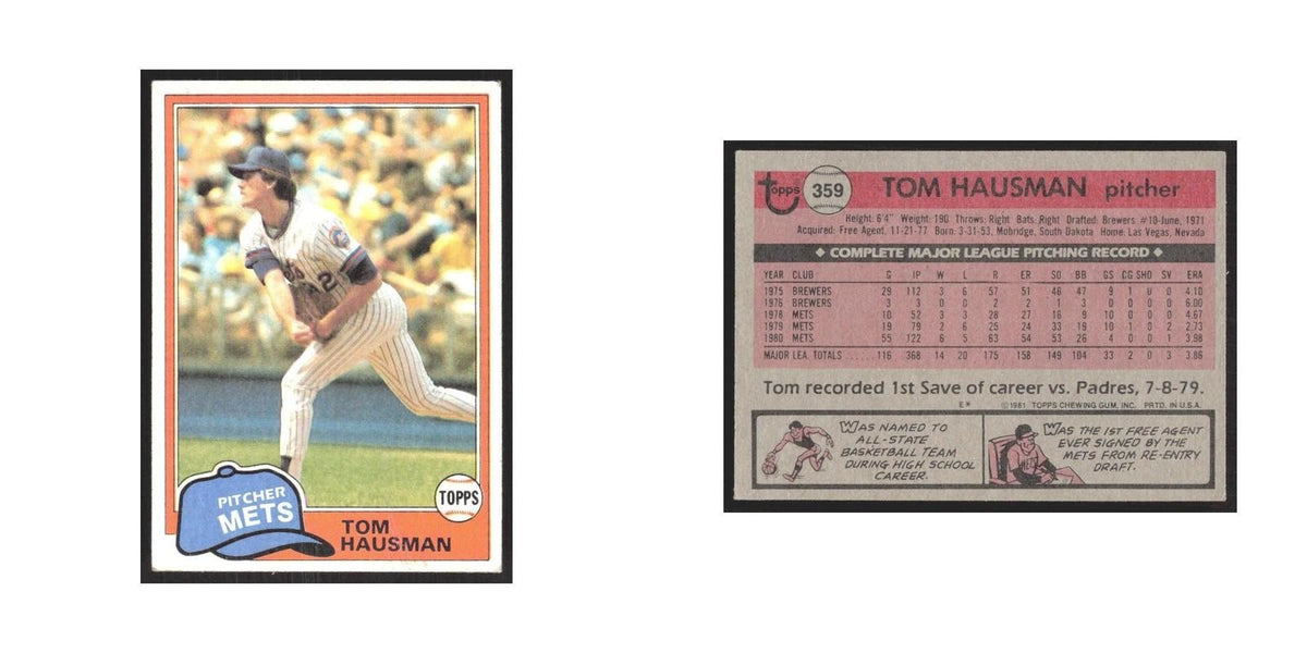 1981 Topps Tom Hausman Mets #359
