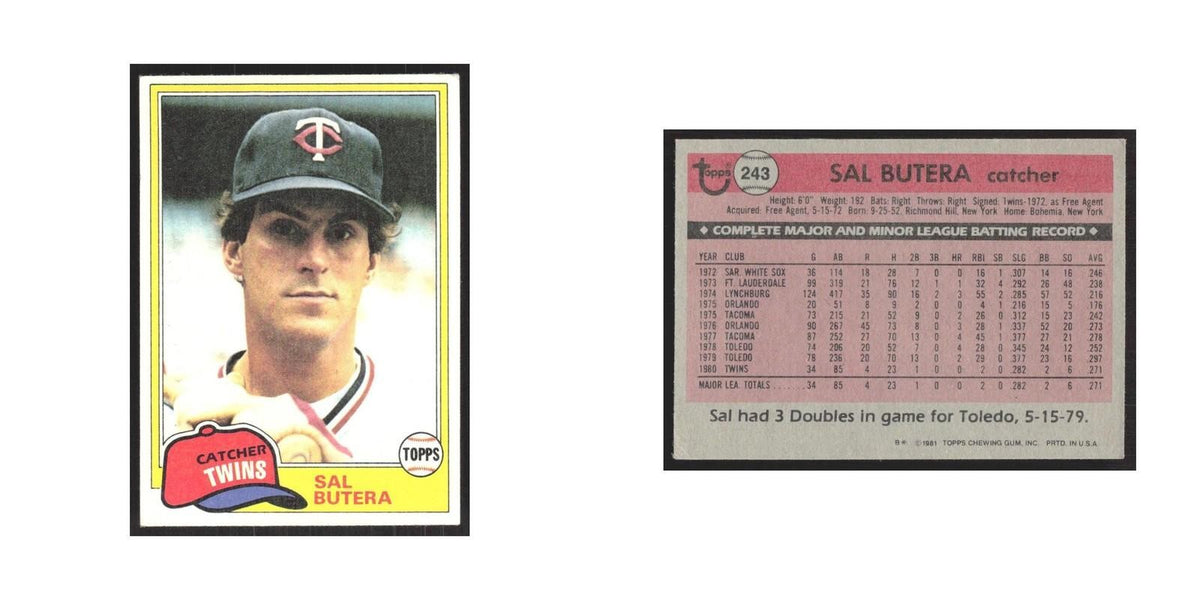 1981 Topps Sal Butera Twins #243