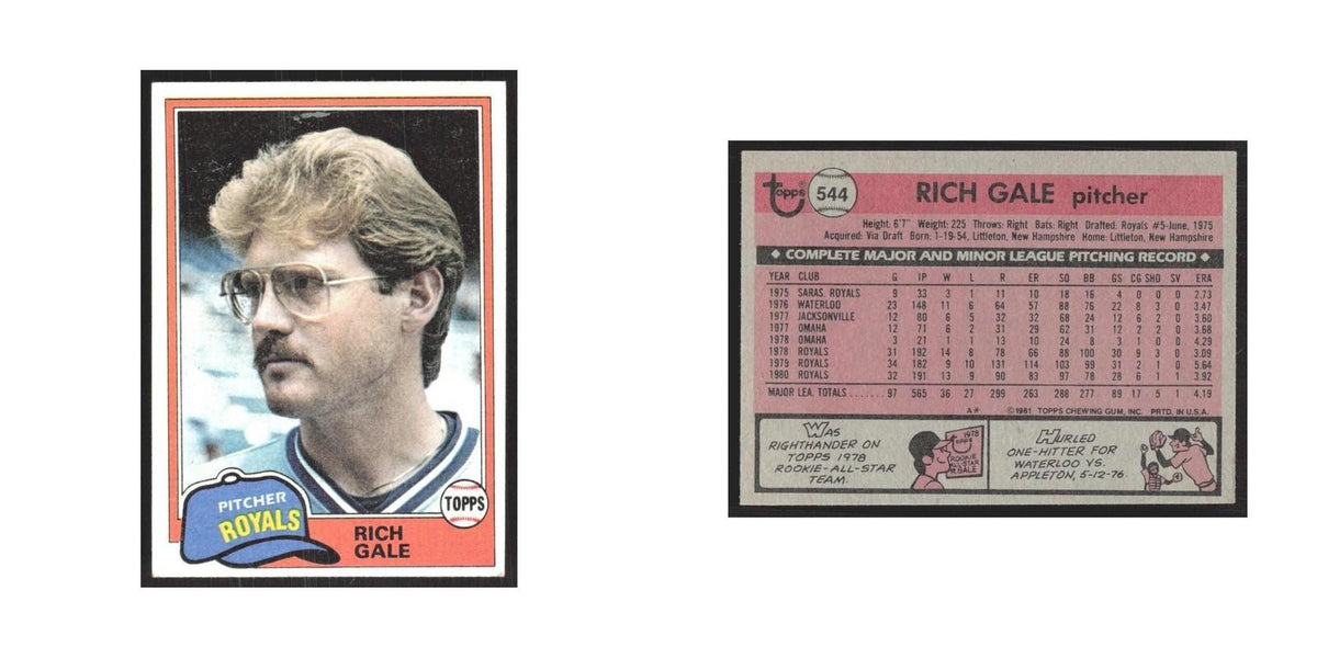 1981 Topps Rich Gale Royals #544