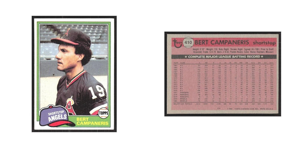 1981 Topps Bert Campaneris Angels #410