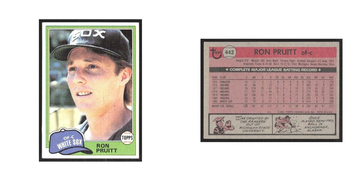 1981 Topps Ron Pruitt White Sox #442