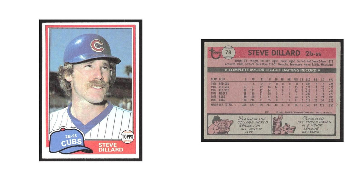 1981 Topps Steve Dillard Cubs #78