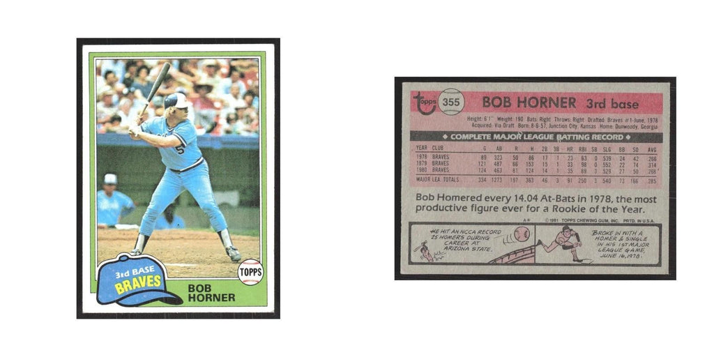 1981 Topps Bob Horner Braves #355