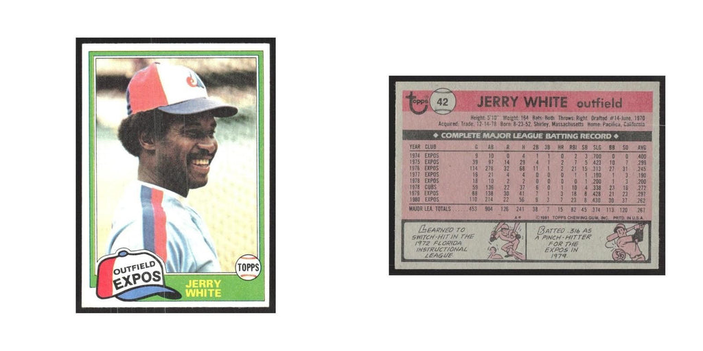 1981 Topps Jerry White Montreal Expos #42