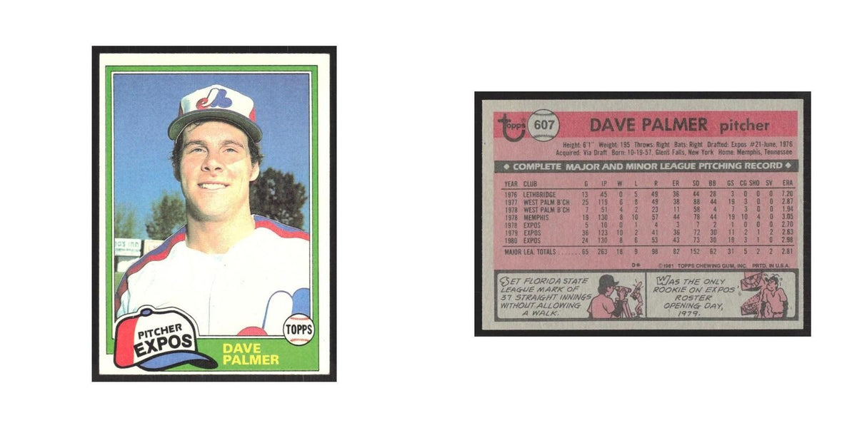 1981 Topps Dave Palmer Montreal Expos #607