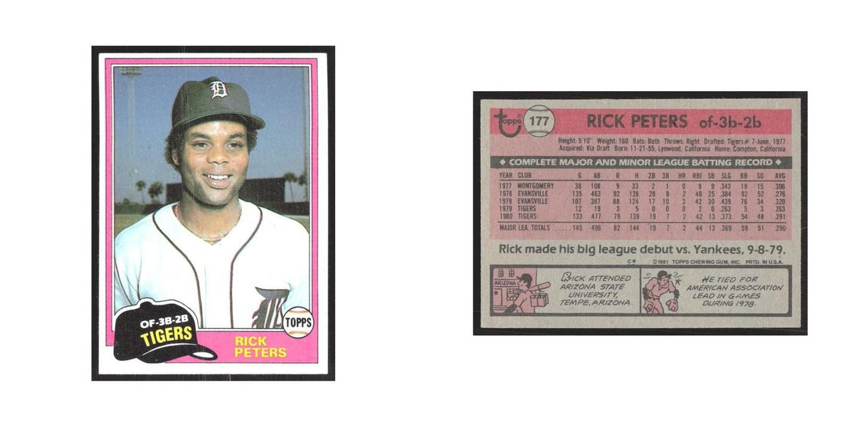1981 Topps Rick Peters Tigers #177