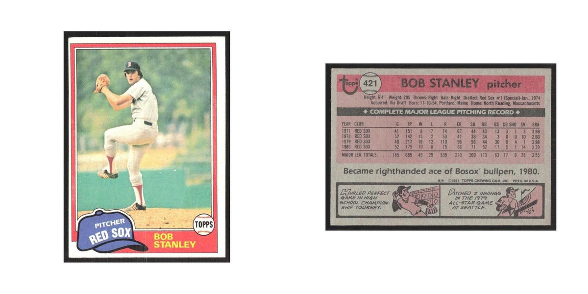 1981 Topps Bob Stanley Red Sox #421
