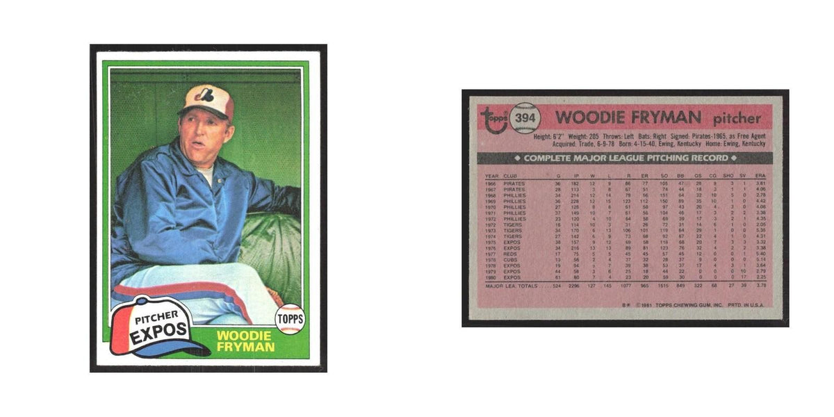 1981 Topps Woodie Fryman Montreal Expos #394