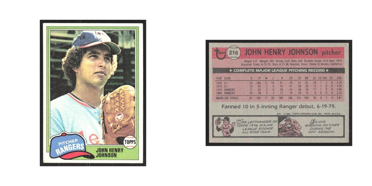 1981 Topps John Henry Johnson Rangers #216