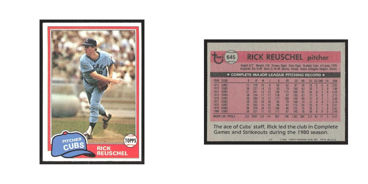 1981 Topps Rick Reuschel Cubs #645