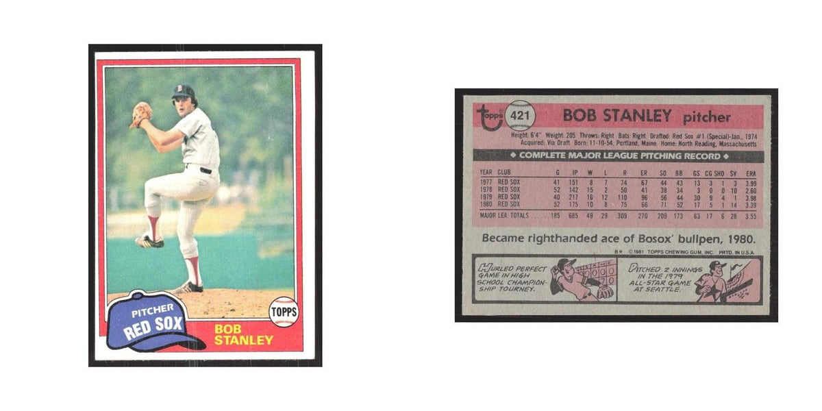 1981 Topps Bob Stanley Red Sox #421