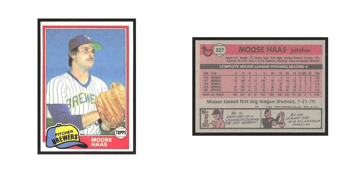 1981 Topps Moose Haas Brewers #327