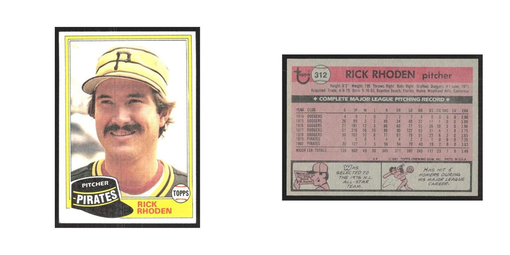 1981 Topps Rick Rhoden Pirates #312