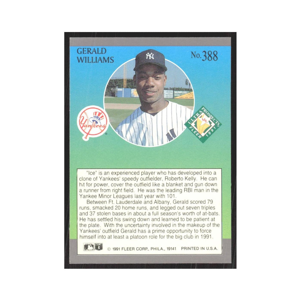 1991 Fleer Ultra Gerald Williams Yankees #388