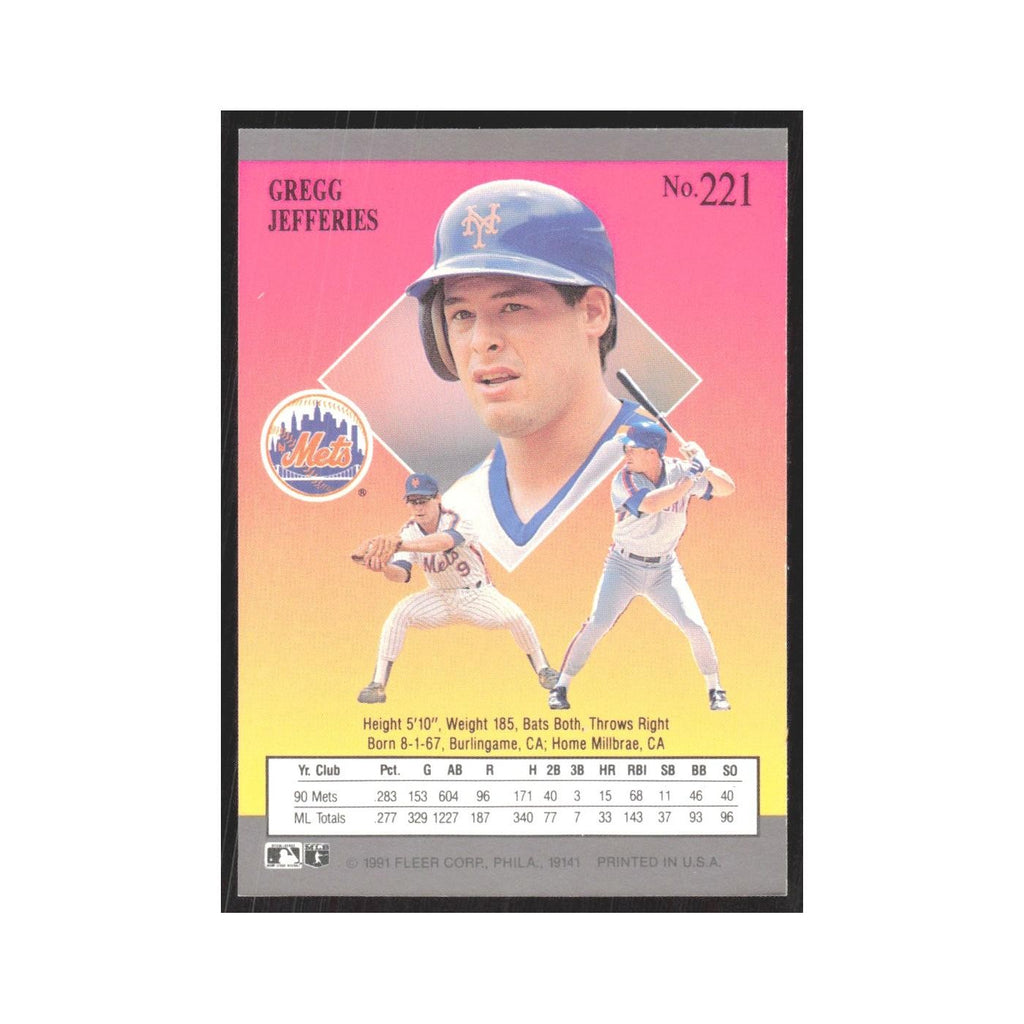 1991 Fleer Ultra Gregg Jefferies Mets #221