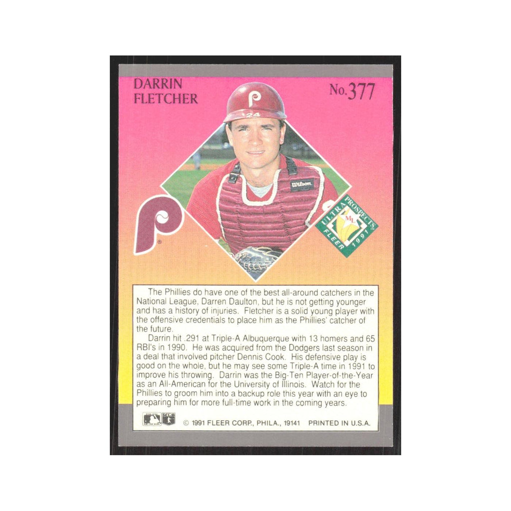 1991 Fleer Ultra Darrin Fletcher Phillies #377