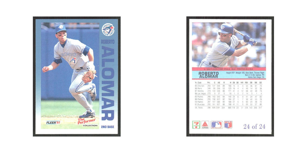 1992 Fleer The Performer Roberto Alomar Blue Jays #24