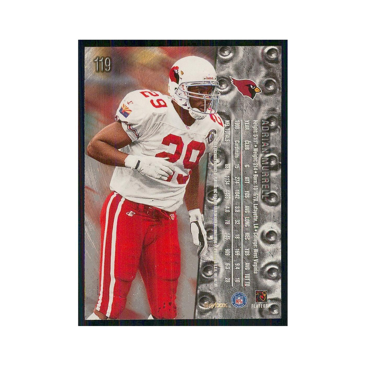 1999 SkyBox Metal Universe Adrian Murrell Cardinals #119
