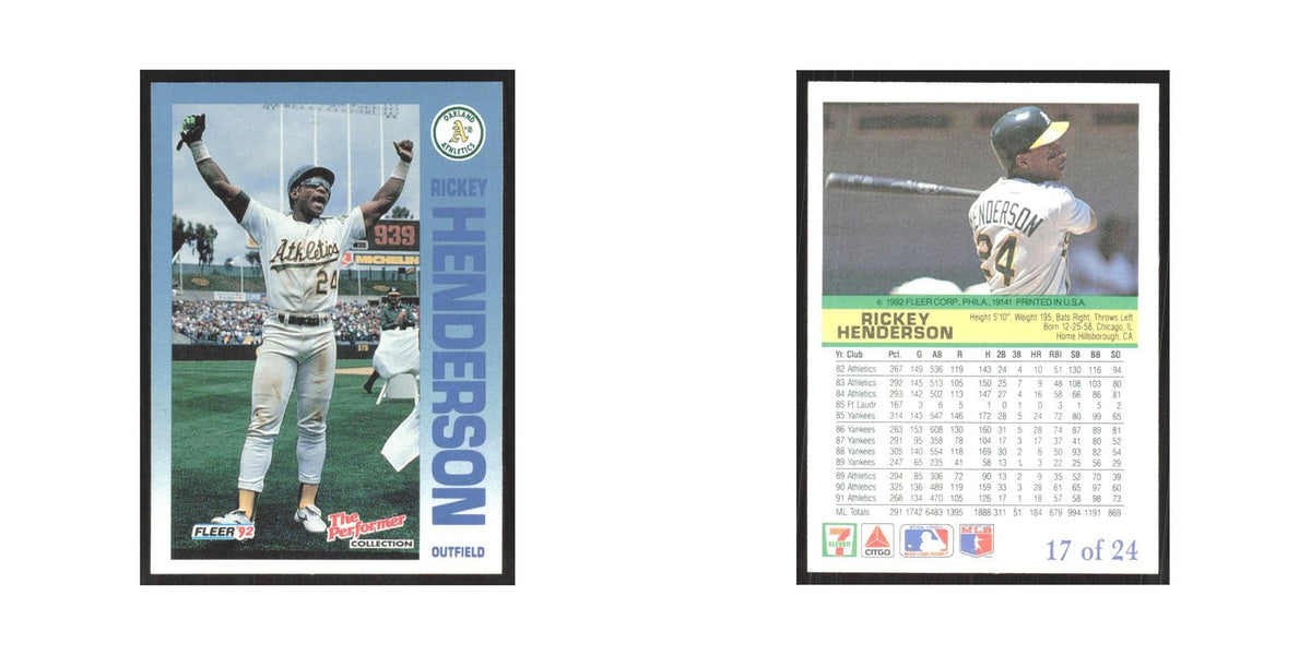 1992 Fleer The Performer Rickey Henderson Athletics #17