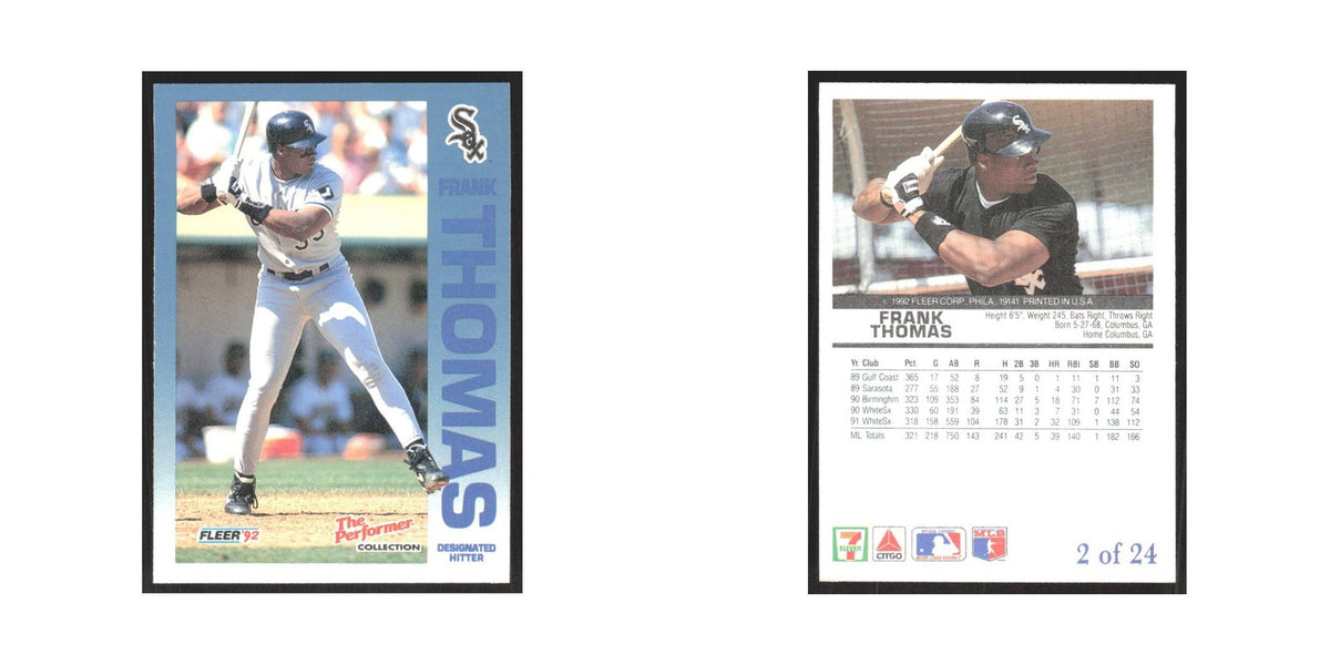 1992 Fleer The Performer Frank Thomas White Sox #2