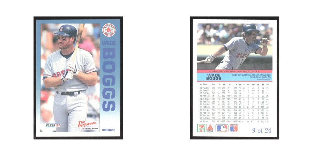 1992 Fleer The Performer Wade Boggs Red Sox #9