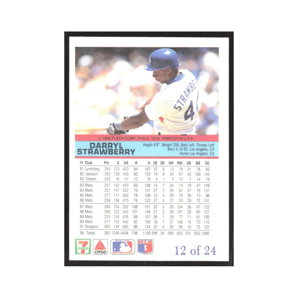 1992 Fleer The Performer Darryl Strawberry Dodgers #12