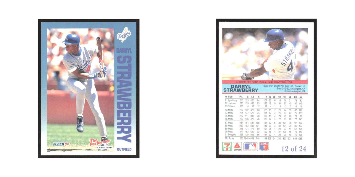 1992 Fleer The Performer Darryl Strawberry Dodgers #12
