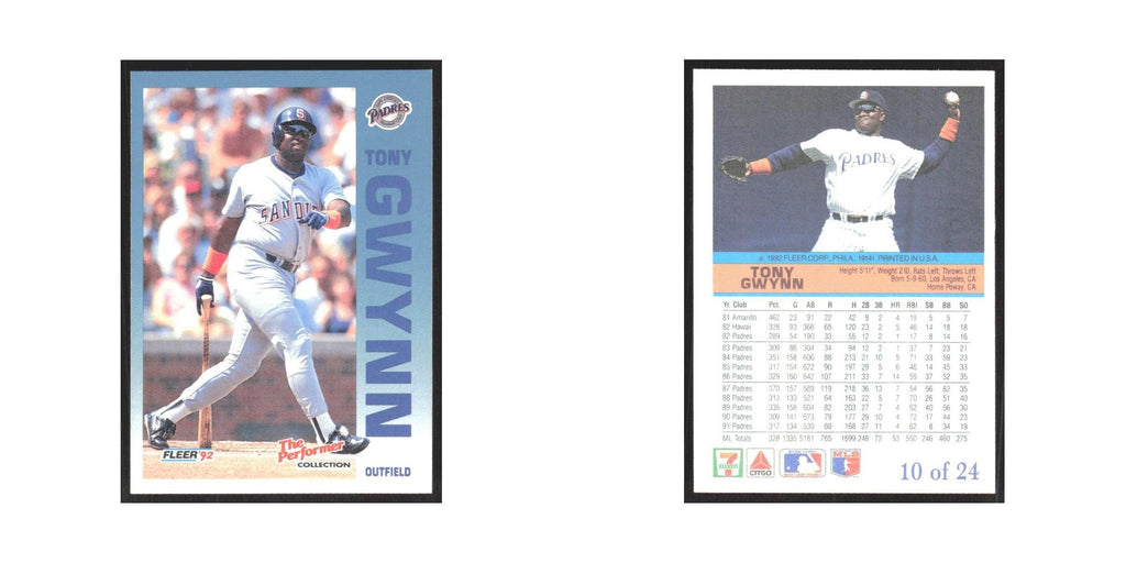 1992 Fleer The Performer Tony Gwynn Padres #10