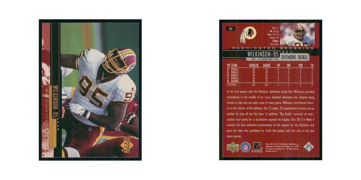 1999 Upper Deck Dan Wilkinson Redskins #221