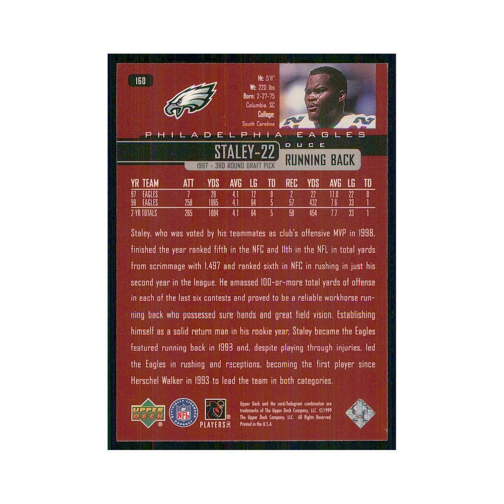 1999 Upper Deck Duce Staley Eagles #160