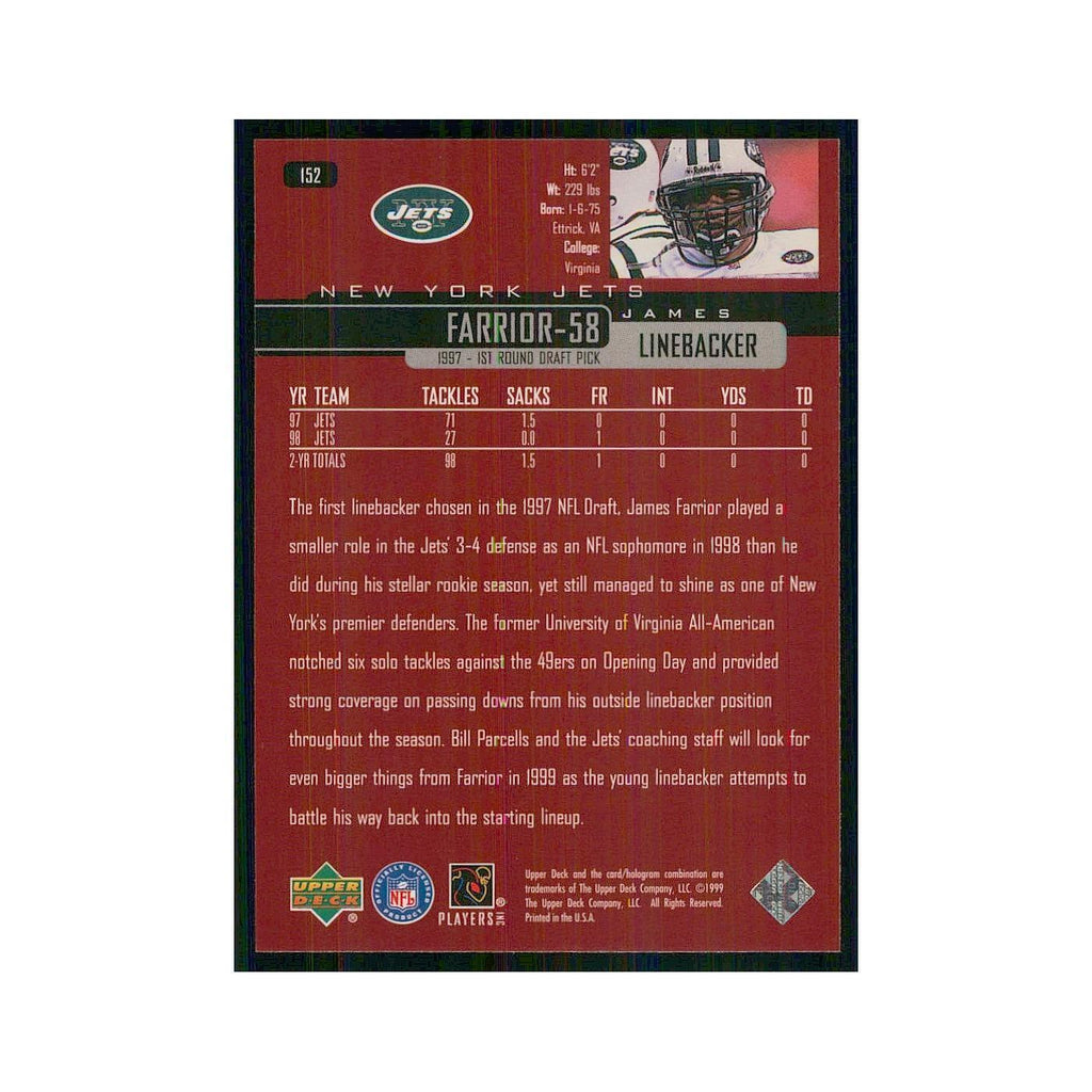 1999 Upper Deck James Farrior Jets #152