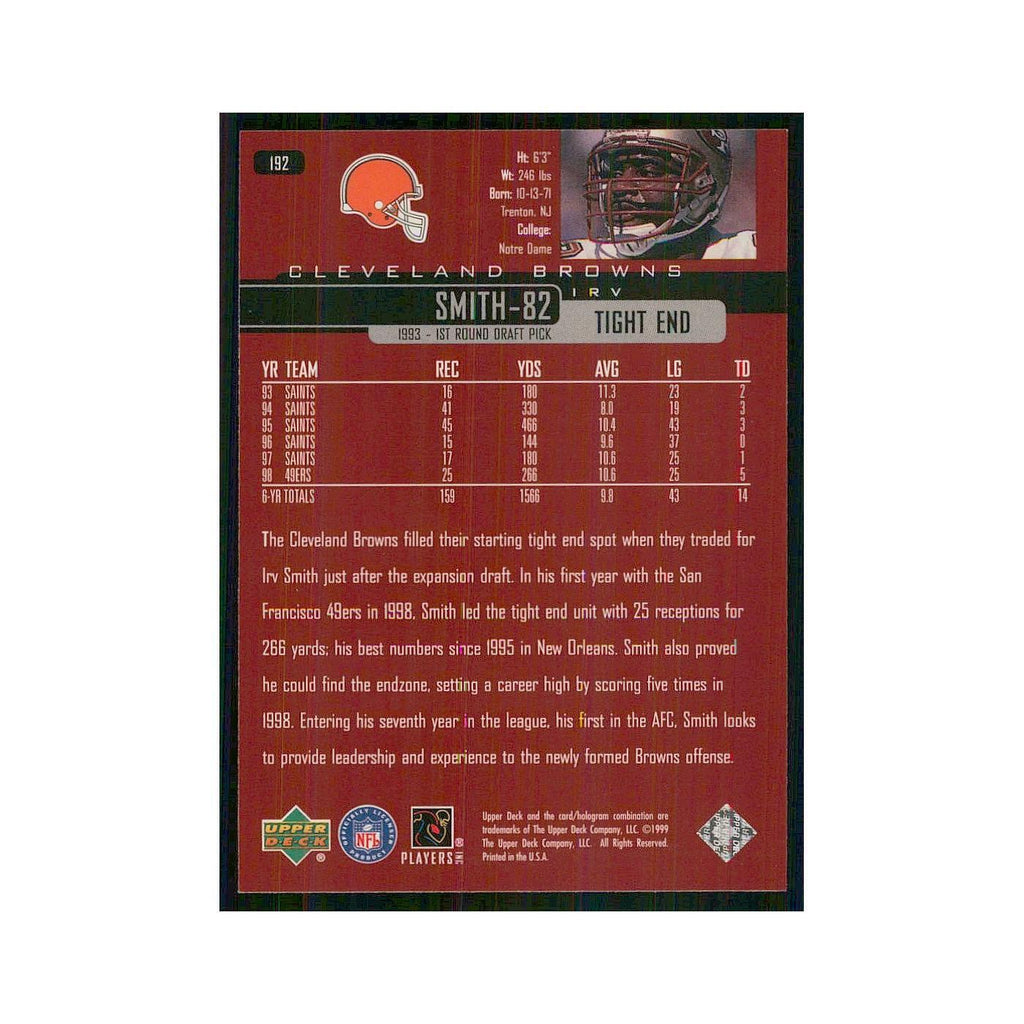 1999 Upper Deck Irv Smith Browns #192