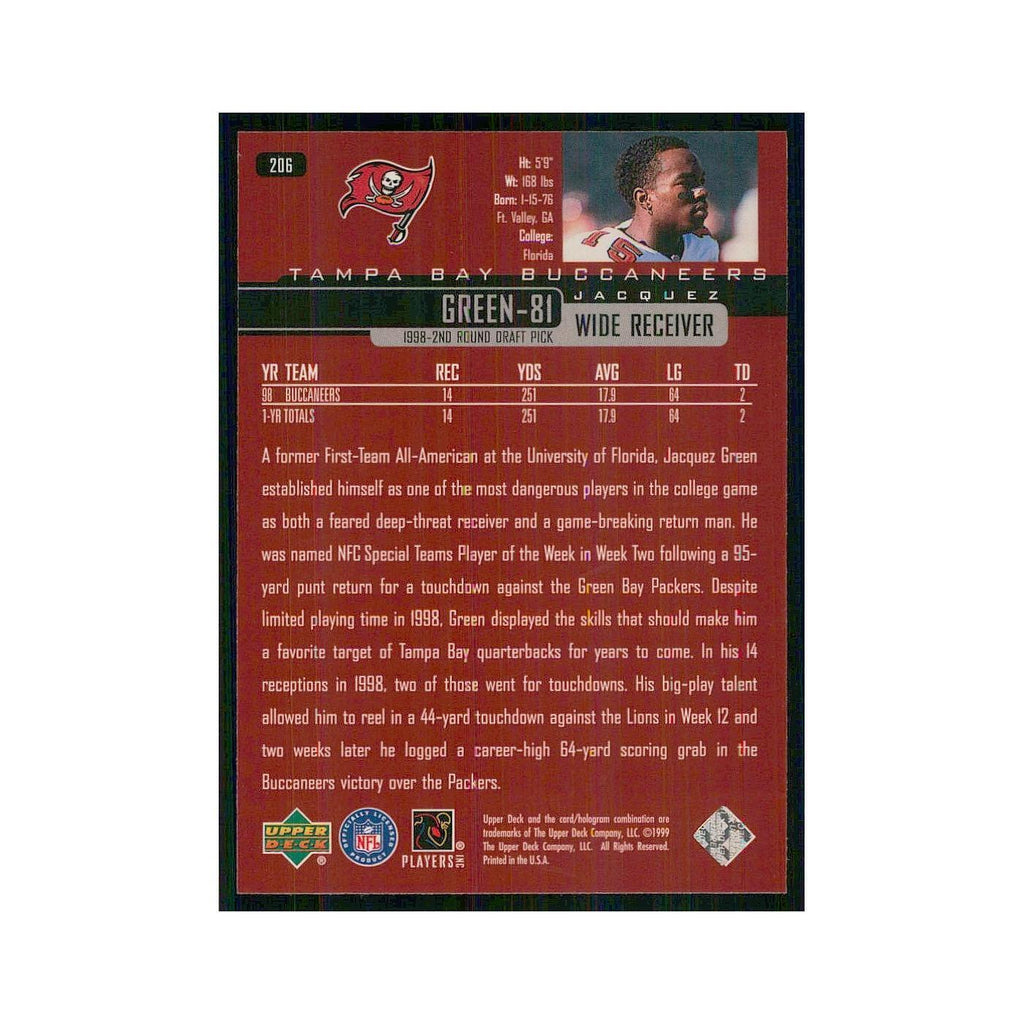 1999 Upper Deck Jacquez Green Buccaneers #206