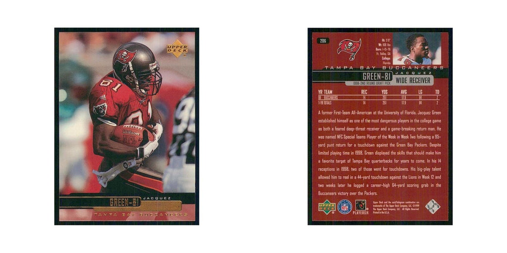 1999 Upper Deck Jacquez Green Buccaneers #206